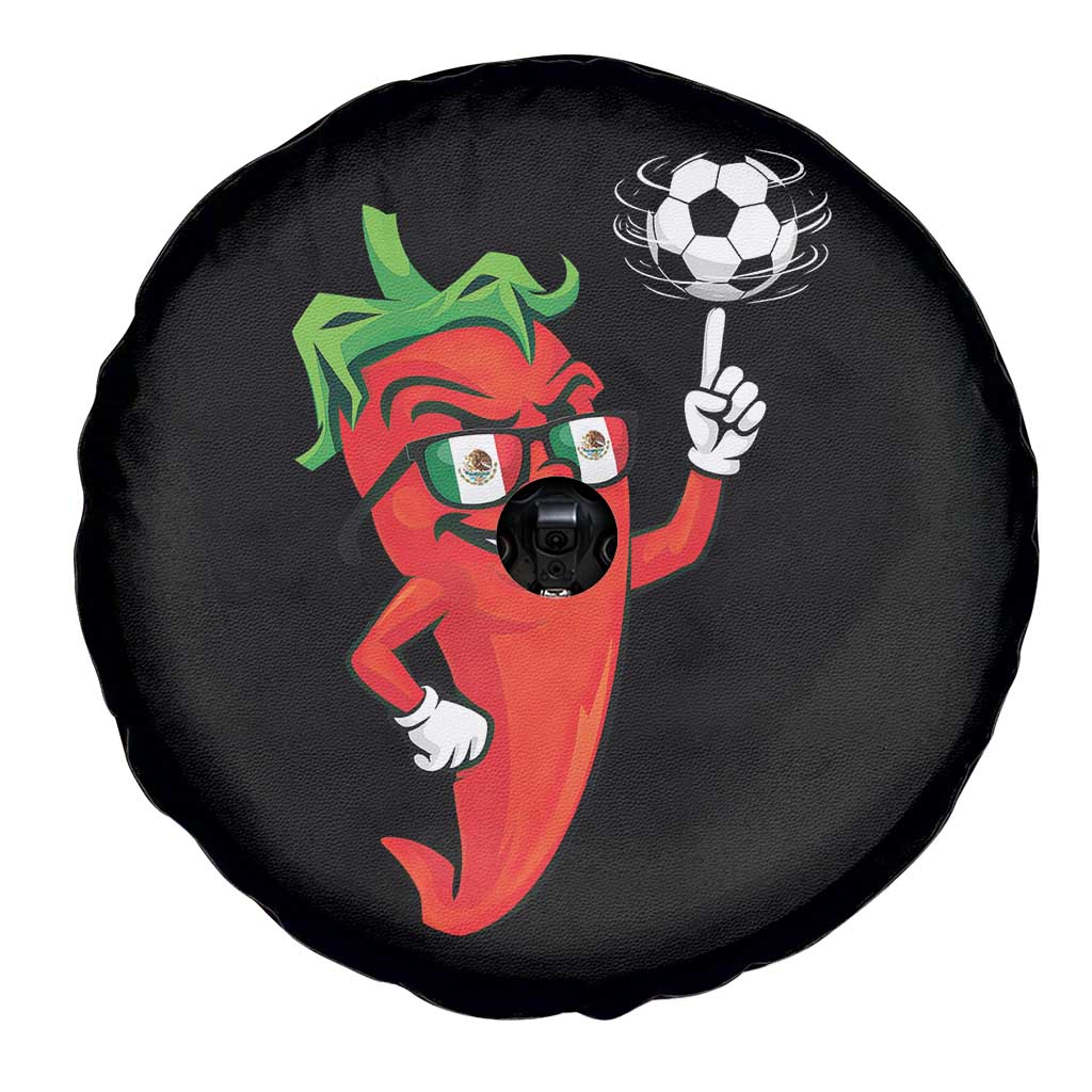 Cool Chili Pepper Soccer Player Spare Tire Cover Mexican Spicy Food Lover