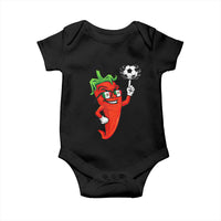 Cool Chili Pepper Soccer Player Baby Onesie Mexican Spicy Food Lover