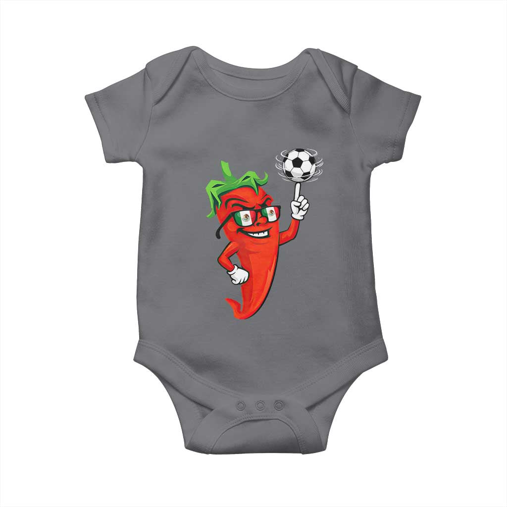 Cool Chili Pepper Soccer Player Baby Onesie Mexican Spicy Food Lover