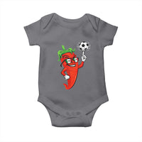 Cool Chili Pepper Soccer Player Baby Onesie Mexican Spicy Food Lover