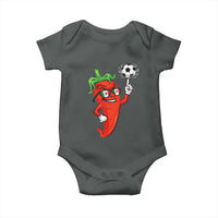 Cool Chili Pepper Soccer Player Baby Onesie Mexican Spicy Food Lover