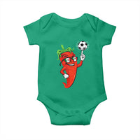 Cool Chili Pepper Soccer Player Baby Onesie Mexican Spicy Food Lover
