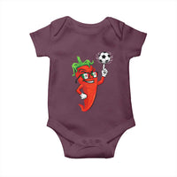 Cool Chili Pepper Soccer Player Baby Onesie Mexican Spicy Food Lover