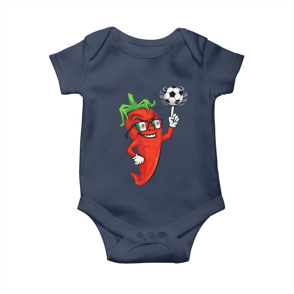 Cool Chili Pepper Soccer Player Baby Onesie Mexican Spicy Food Lover
