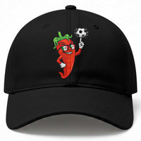 Cool Chili Pepper Soccer Player Baseball Cap Mexican Spicy Food Lover