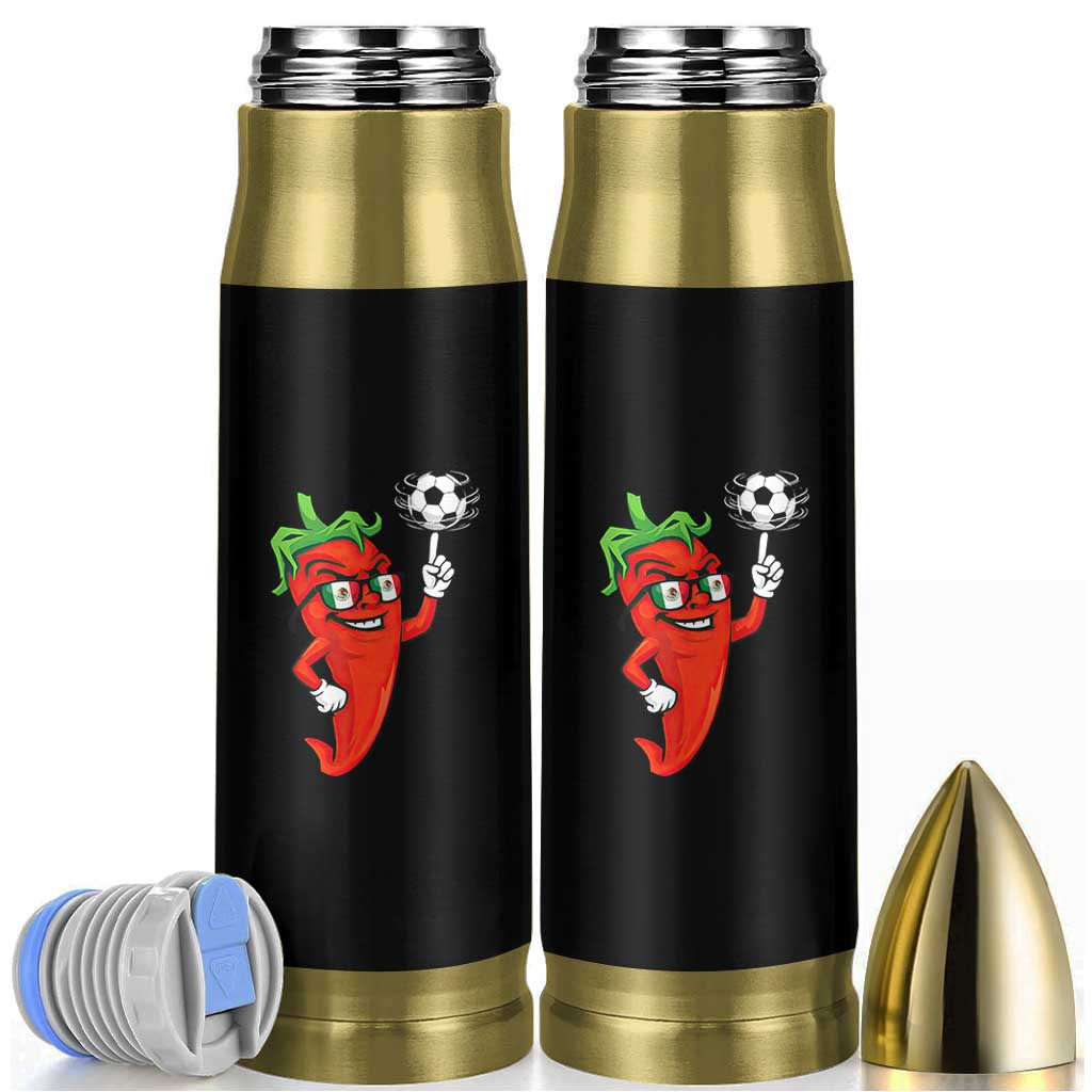 Cool Chili Pepper Soccer Player Bullet Tumbler Mexican Spicy Food Lover