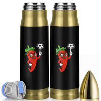 Cool Chili Pepper Soccer Player Bullet Tumbler Mexican Spicy Food Lover