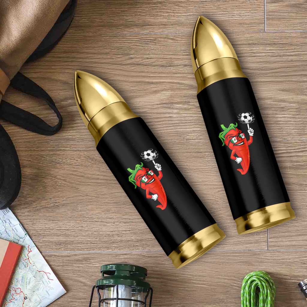 Cool Chili Pepper Soccer Player Bullet Tumbler Mexican Spicy Food Lover
