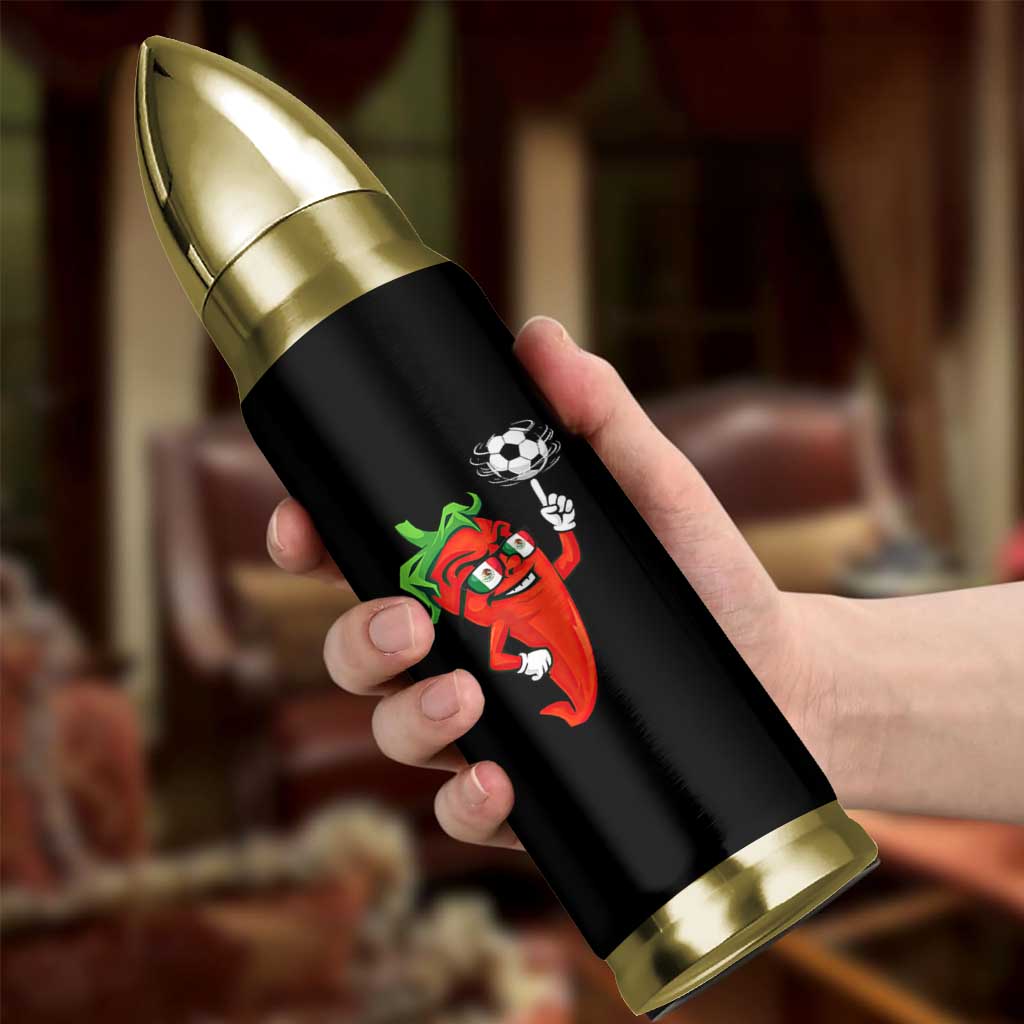Cool Chili Pepper Soccer Player Bullet Tumbler Mexican Spicy Food Lover