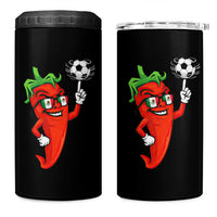 Cool Chili Pepper Soccer Player 4 in 1 Can Cooler Tumbler Mexican Spicy Food Lover