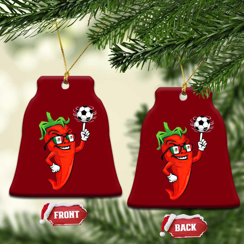 Cool Chili Pepper Soccer Player Ceramic Ornament Mexican Spicy Food Lover