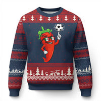 Cool Chili Pepper Soccer Player Ugly Christmas Sweater Mexican Spicy Food Lover