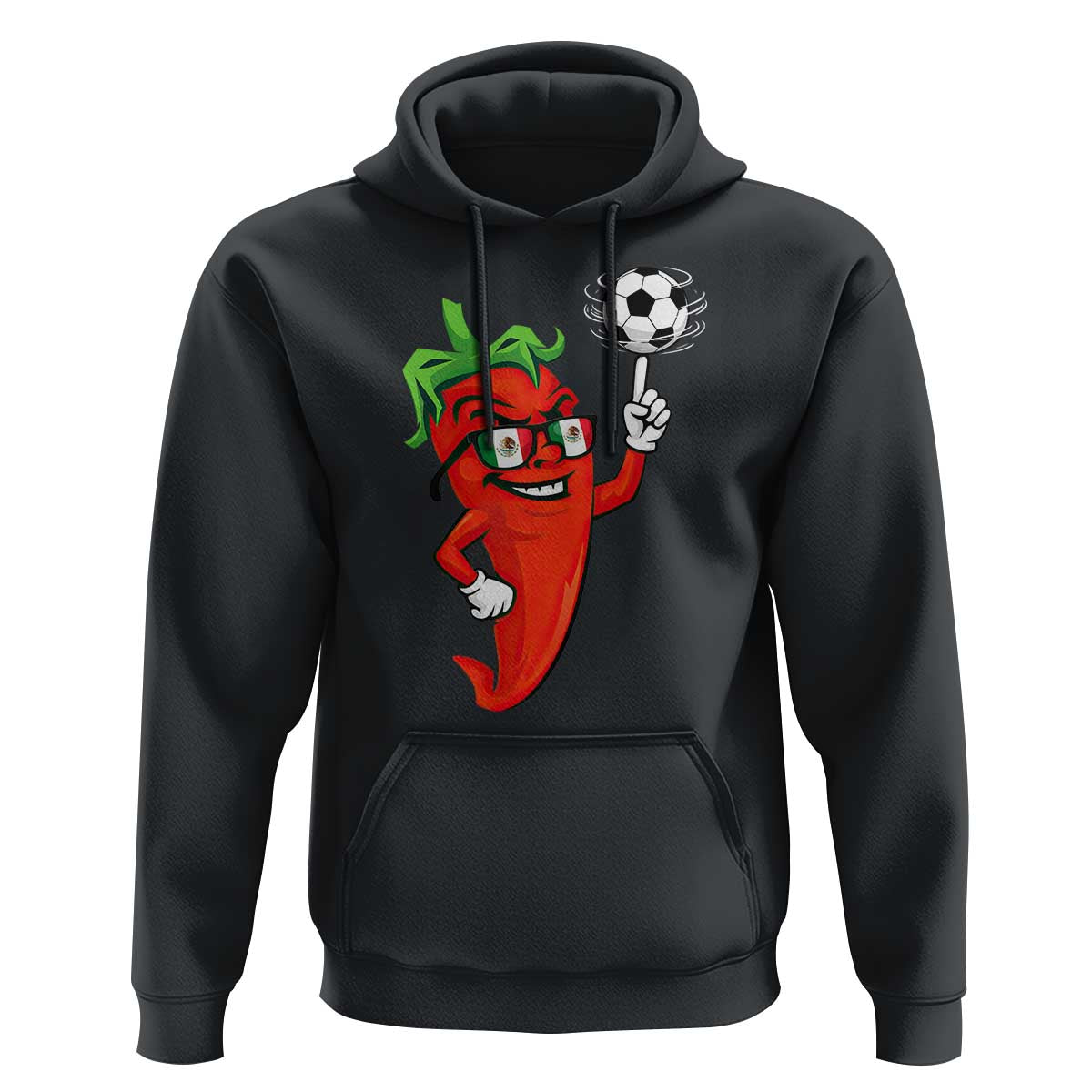 Cool Chili Pepper Soccer Player Hoodie Mexican Spicy Food Lover