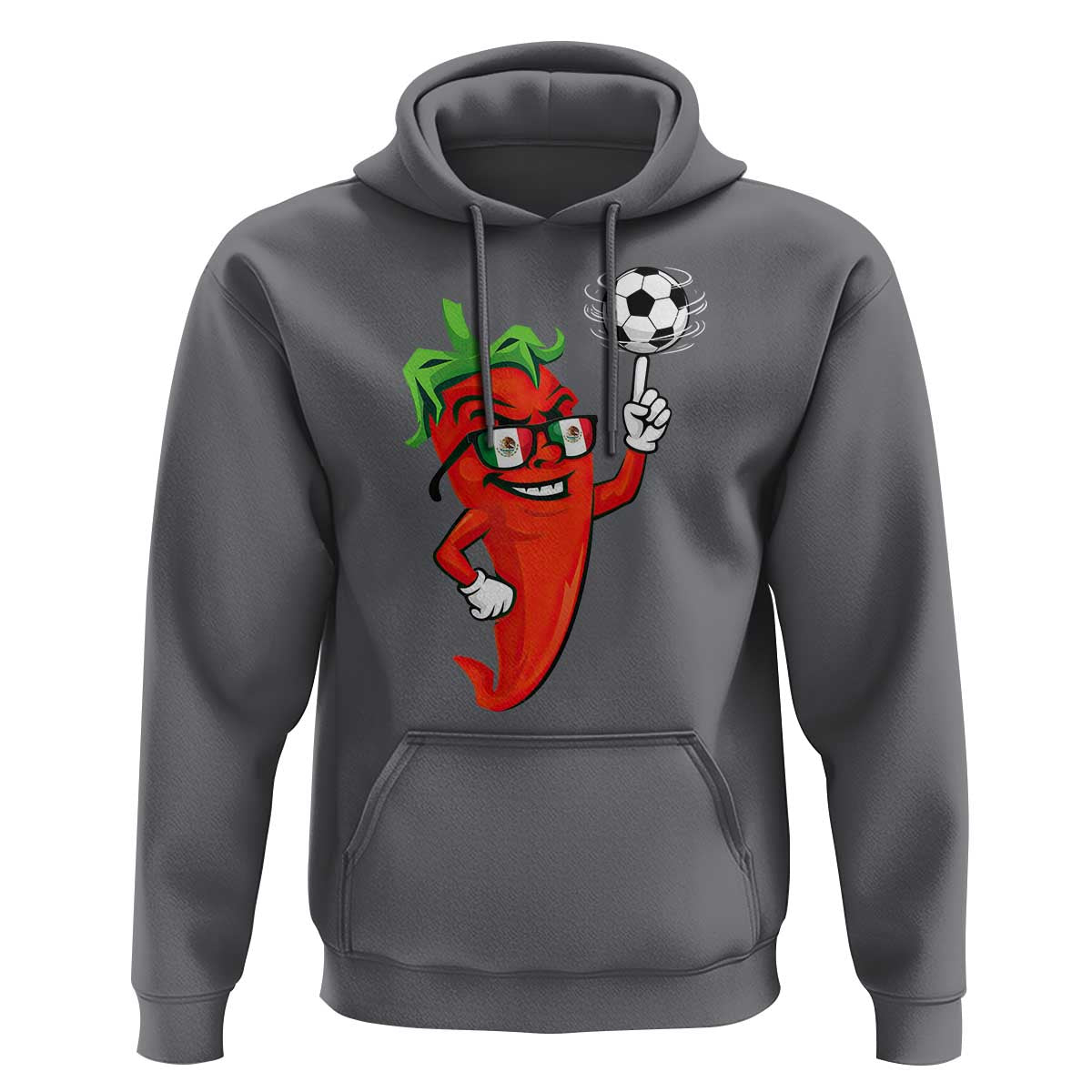 Cool Chili Pepper Soccer Player Hoodie Mexican Spicy Food Lover