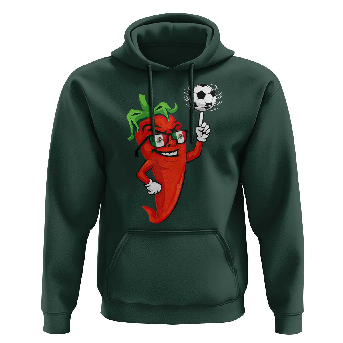 Cool Chili Pepper Soccer Player Hoodie Mexican Spicy Food Lover