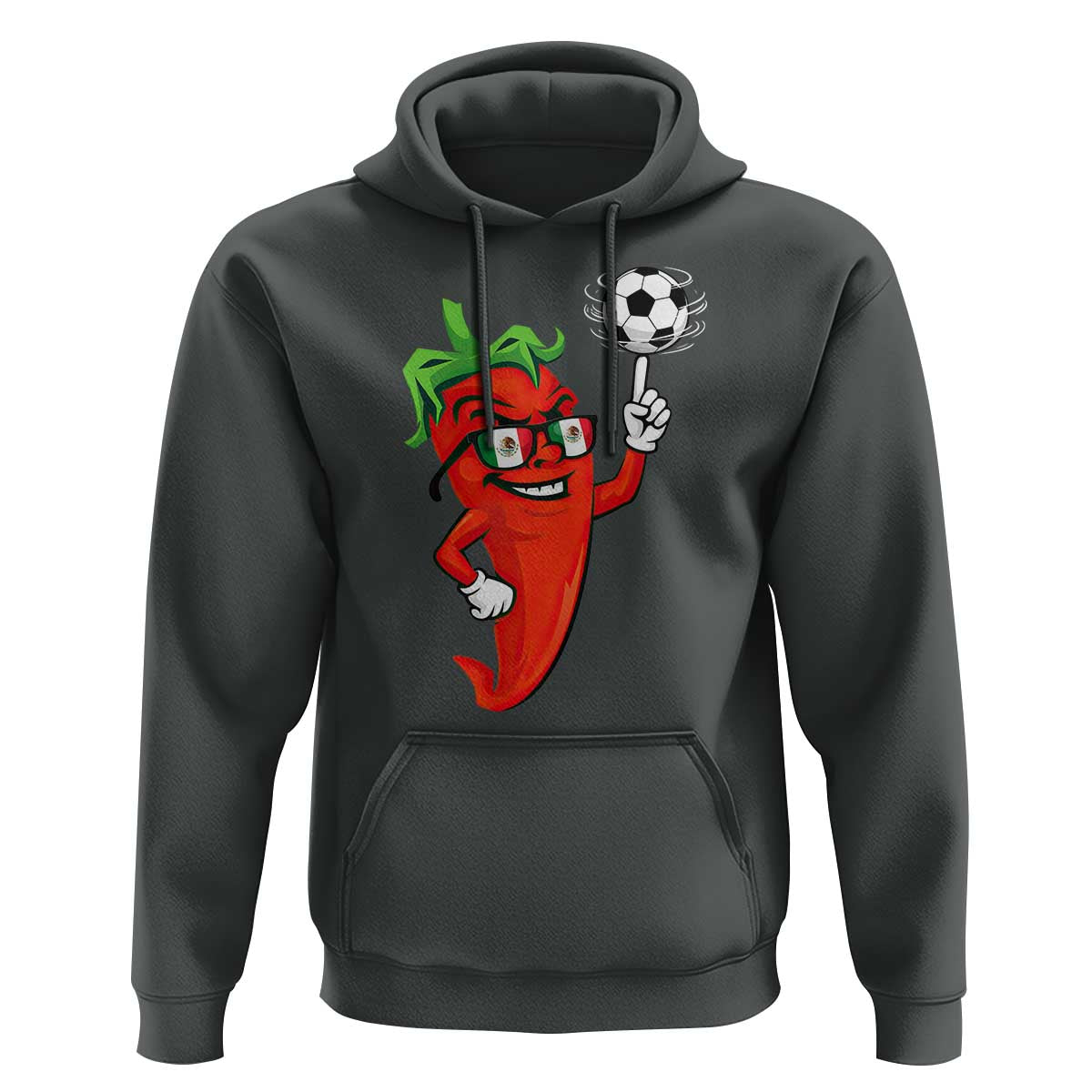 Cool Chili Pepper Soccer Player Hoodie Mexican Spicy Food Lover