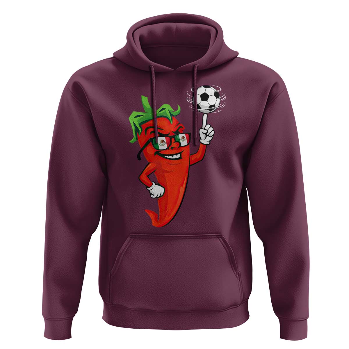 Cool Chili Pepper Soccer Player Hoodie Mexican Spicy Food Lover
