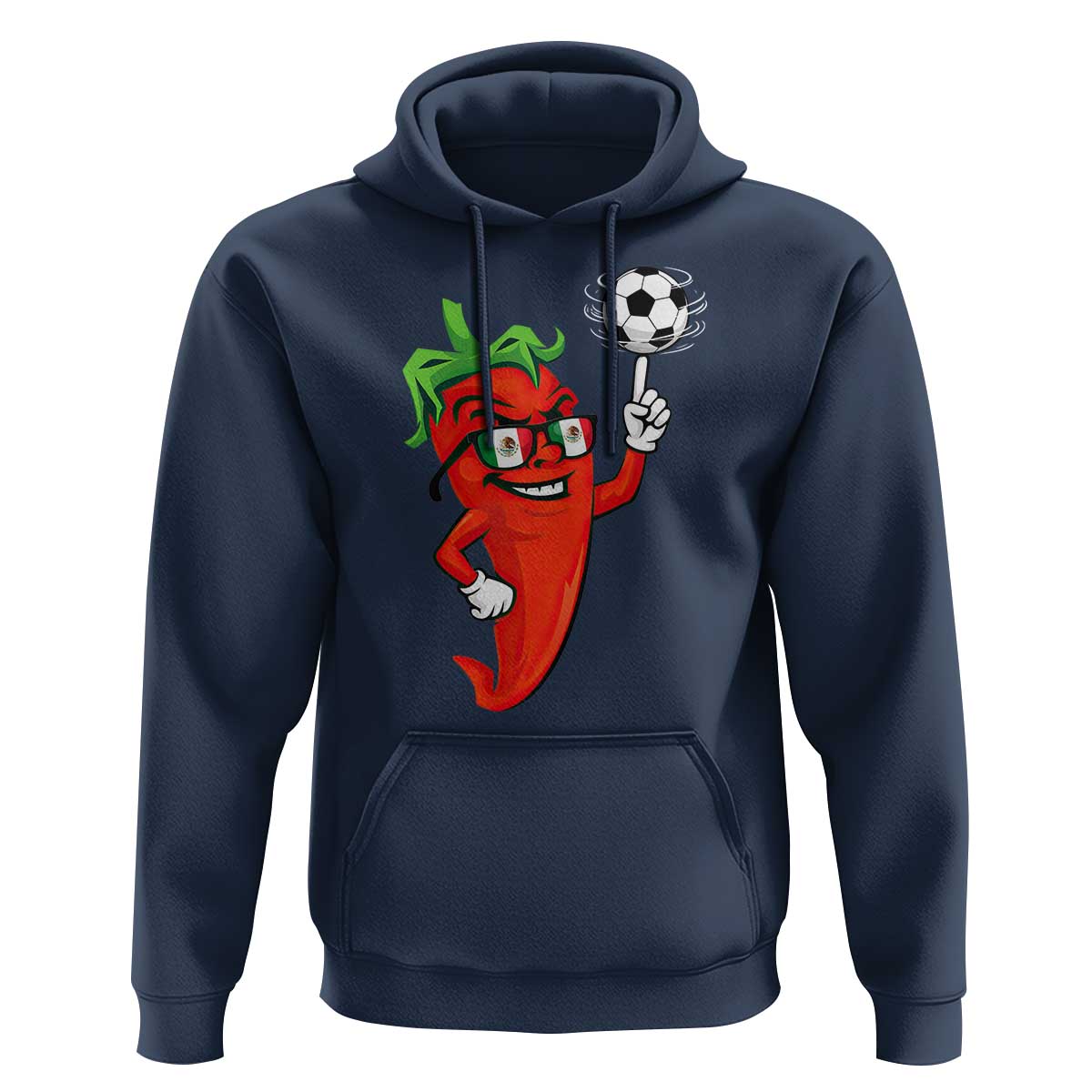 Cool Chili Pepper Soccer Player Hoodie Mexican Spicy Food Lover