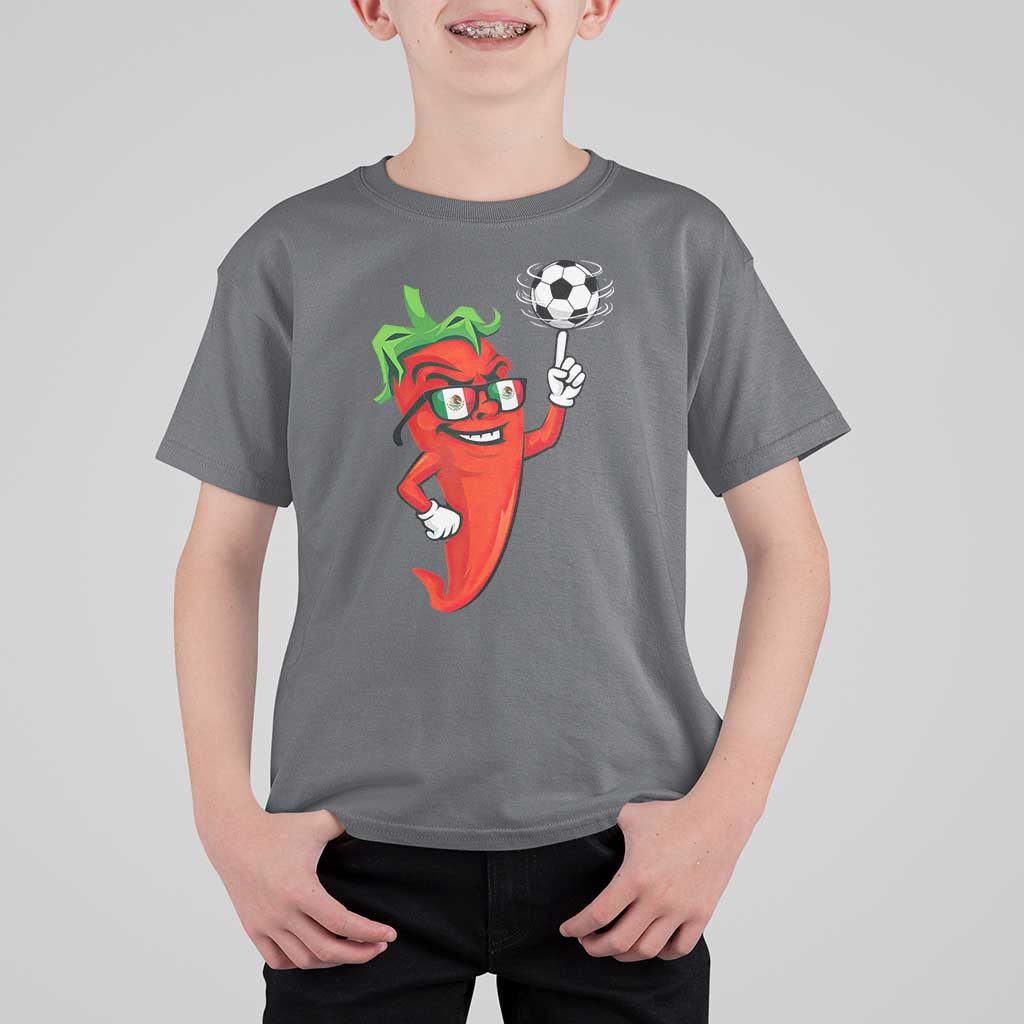 Cool Chili Pepper Soccer Player T Shirt For Kid Mexican Spicy Food Lover