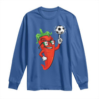Cool Chili Pepper Soccer Player Long Sleeve Shirt Mexican Spicy Food Lover