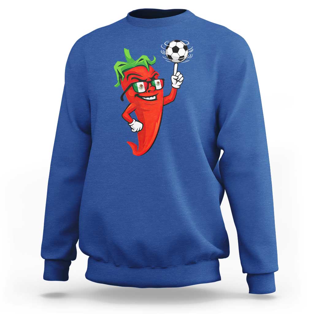 Cool Chili Pepper Soccer Player Sweatshirt Mexican Spicy Food Lover