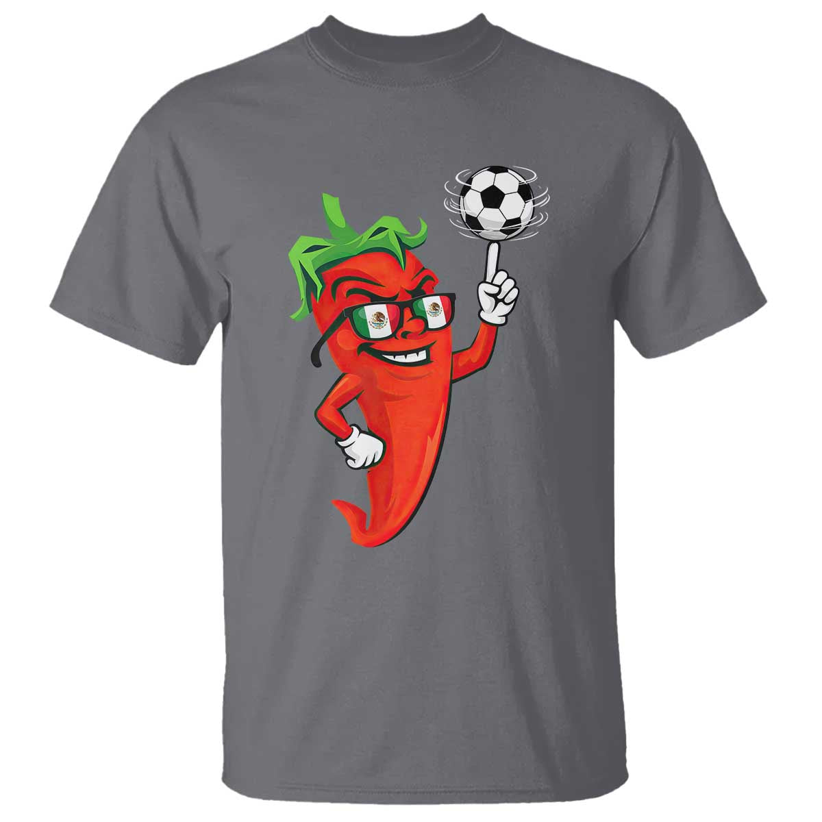 Cool Chili Pepper Soccer Player T Shirt Mexican Spicy Food Lover