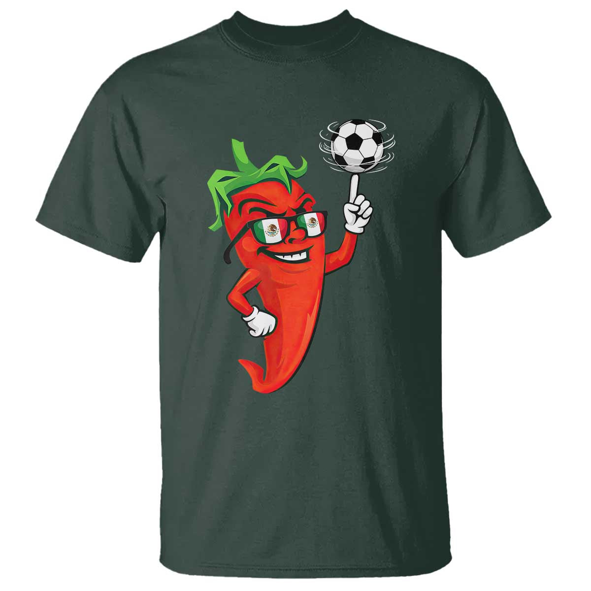 Cool Chili Pepper Soccer Player T Shirt Mexican Spicy Food Lover