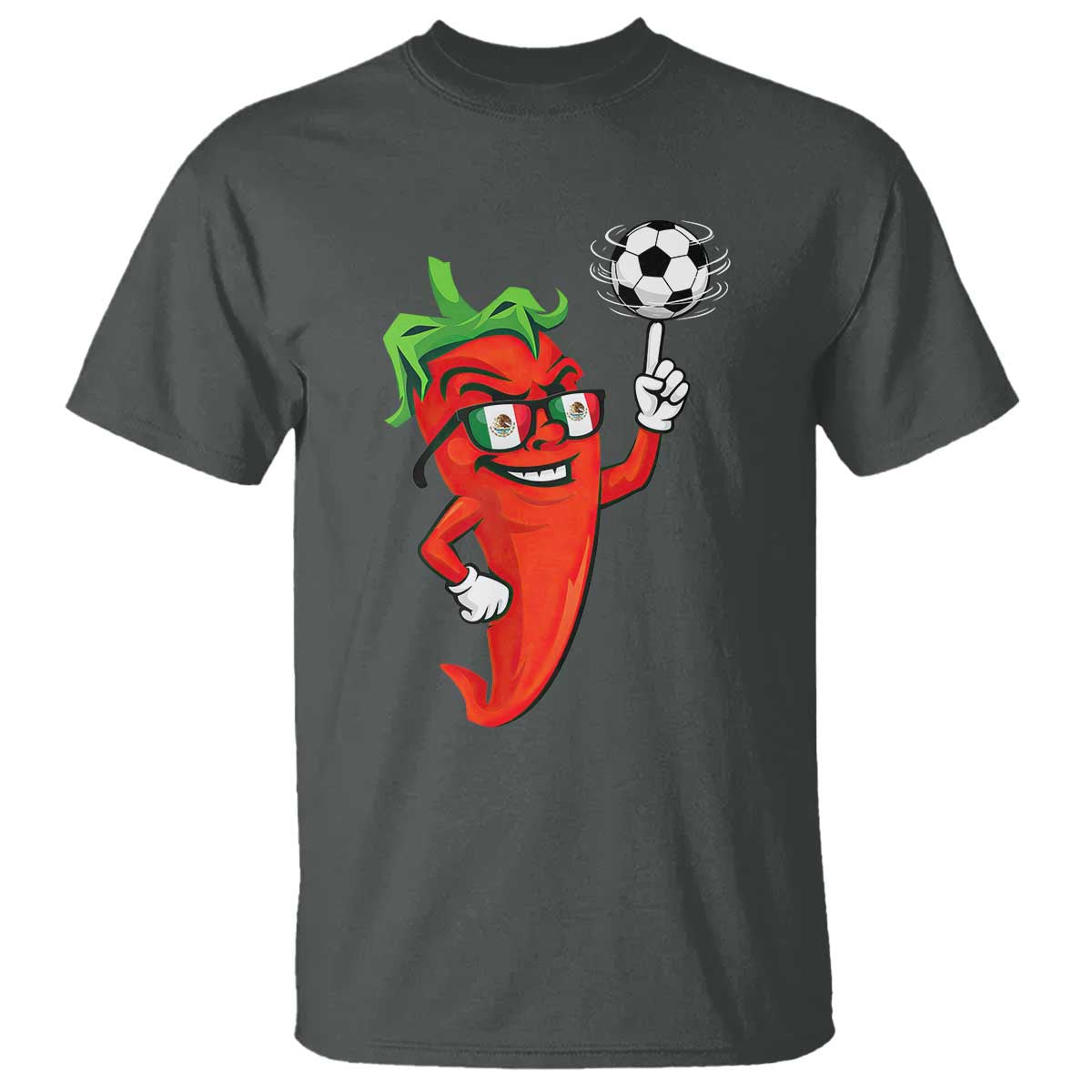 Cool Chili Pepper Soccer Player T Shirt Mexican Spicy Food Lover