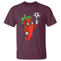 Cool Chili Pepper Soccer Player T Shirt Mexican Spicy Food Lover