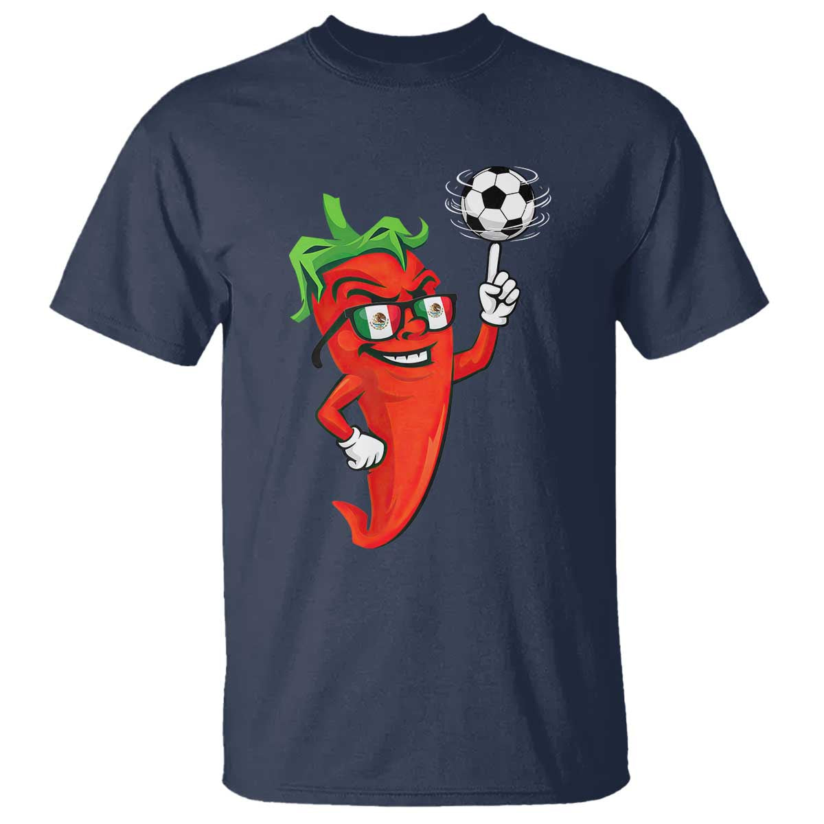 Cool Chili Pepper Soccer Player T Shirt Mexican Spicy Food Lover