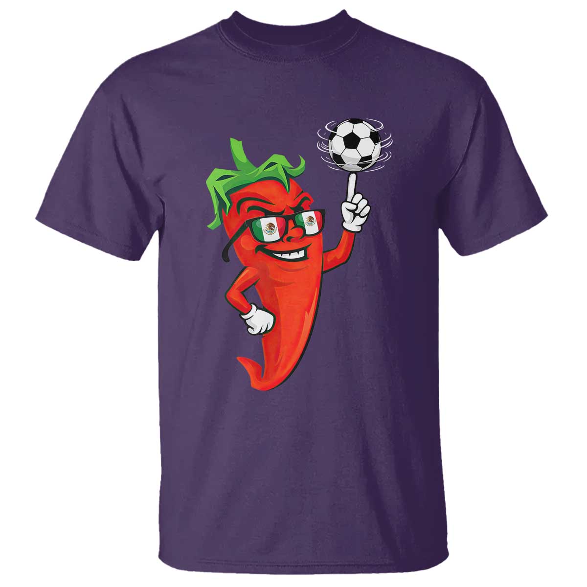 Cool Chili Pepper Soccer Player T Shirt Mexican Spicy Food Lover