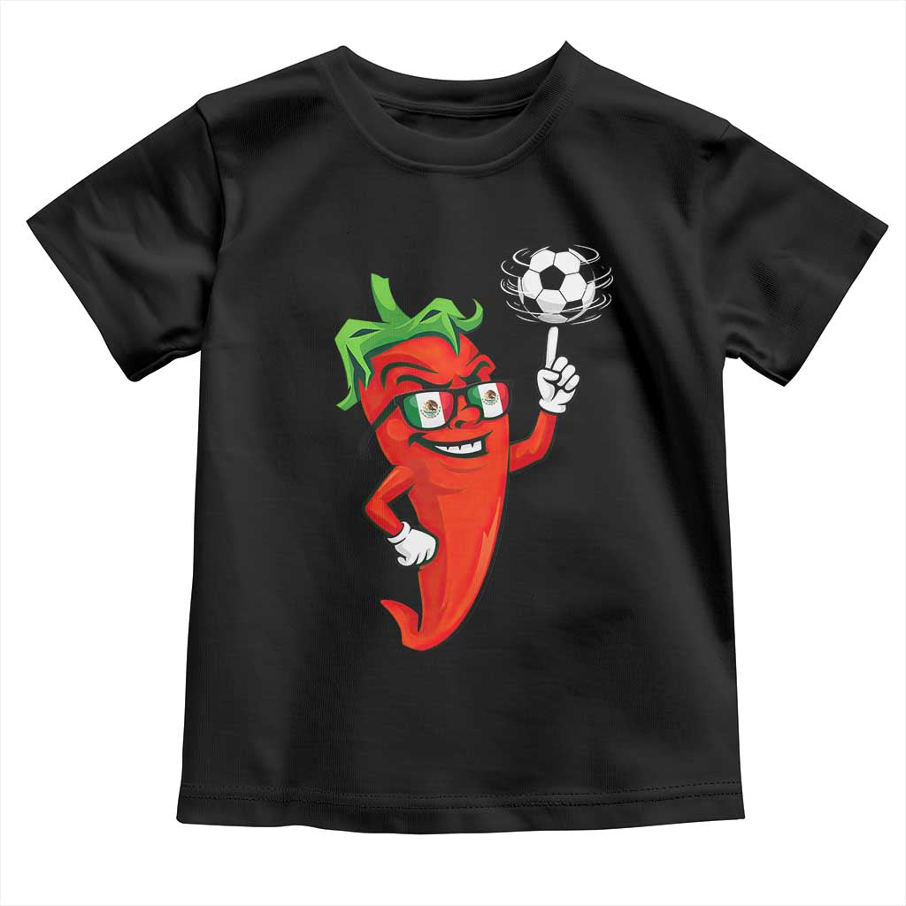 Cool Chili Pepper Soccer Player Toddler T Shirt Mexican Spicy Food Lover
