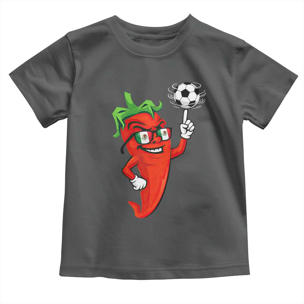 Cool Chili Pepper Soccer Player Toddler T Shirt Mexican Spicy Food Lover