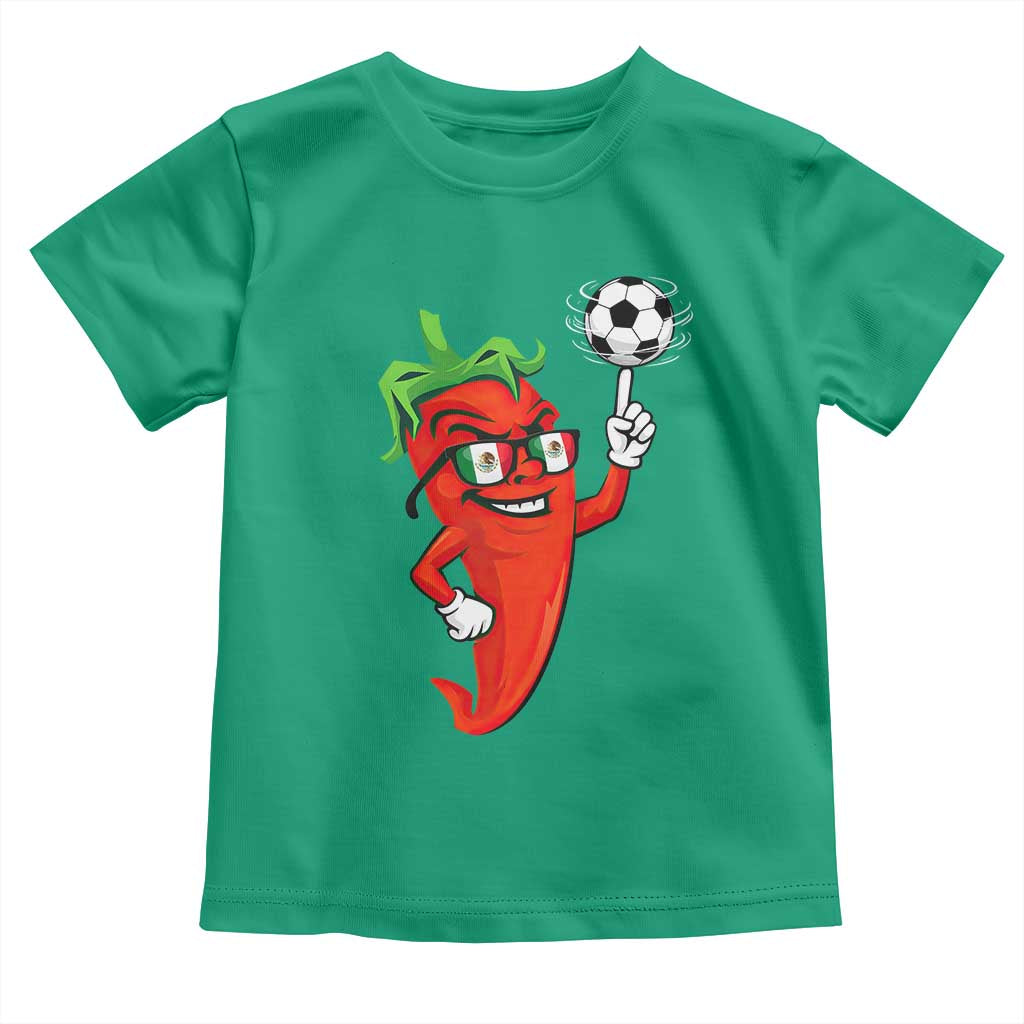 Cool Chili Pepper Soccer Player Toddler T Shirt Mexican Spicy Food Lover