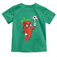 Cool Chili Pepper Soccer Player Toddler T Shirt Mexican Spicy Food Lover