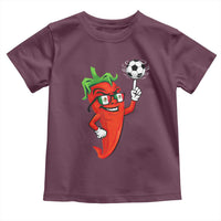 Cool Chili Pepper Soccer Player Toddler T Shirt Mexican Spicy Food Lover