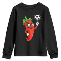 Cool Chili Pepper Soccer Player Youth Sweatshirt Mexican Spicy Food Lover