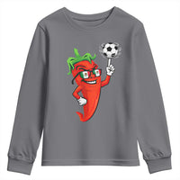 Cool Chili Pepper Soccer Player Youth Sweatshirt Mexican Spicy Food Lover