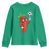 Cool Chili Pepper Soccer Player Youth Sweatshirt Mexican Spicy Food Lover