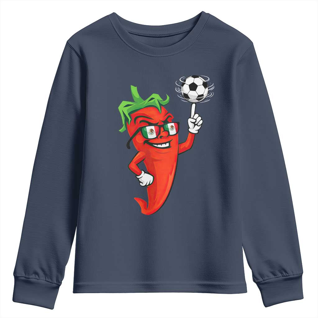 Cool Chili Pepper Soccer Player Youth Sweatshirt Mexican Spicy Food Lover