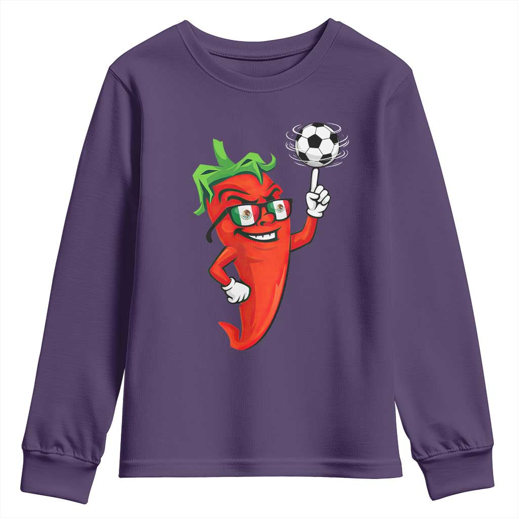 Cool Chili Pepper Soccer Player Youth Sweatshirt Mexican Spicy Food Lover