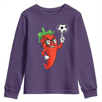 Cool Chili Pepper Soccer Player Youth Sweatshirt Mexican Spicy Food Lover