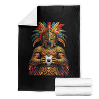 Legendary Tribal Soccer Warrior Throw Blanket Football Lover