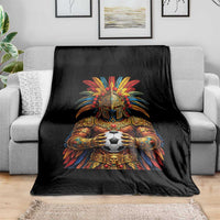 Legendary Tribal Soccer Warrior Throw Blanket Football Lover