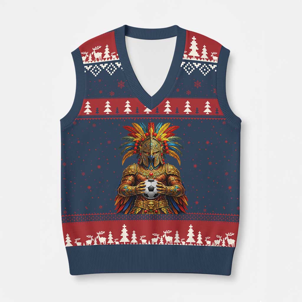 Legendary Tribal Soccer Warrior V-Neck Knit Sweater Vest Football Lover