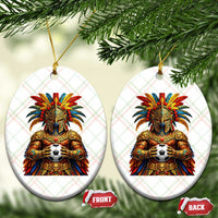 Legendary Tribal Soccer Warrior Ceramic Ornament Football Lover