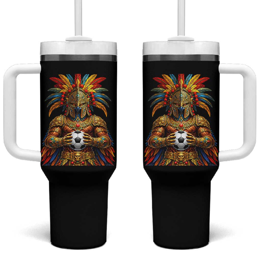 Legendary Tribal Soccer Warrior Tumbler With Handle Football Lover