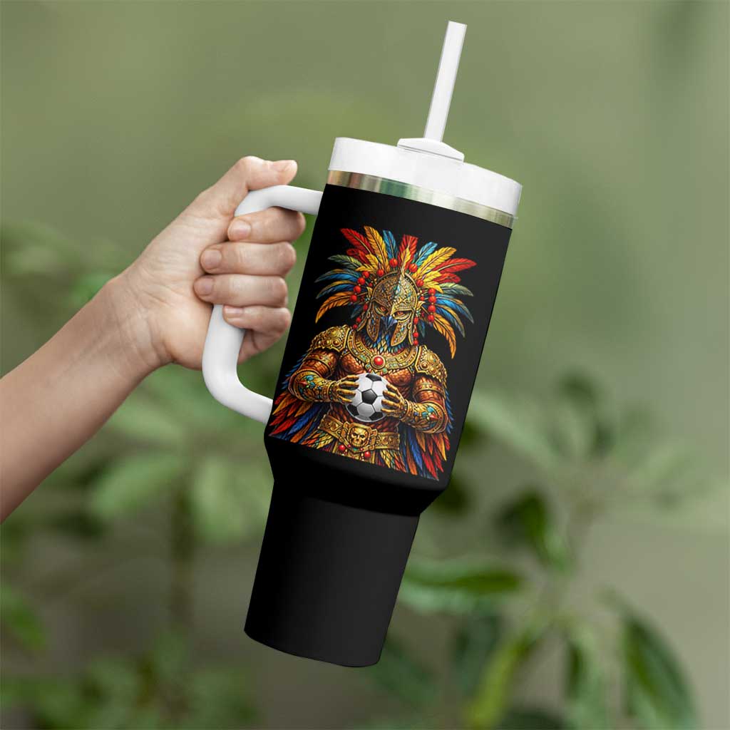 Legendary Tribal Soccer Warrior Tumbler With Handle Football Lover