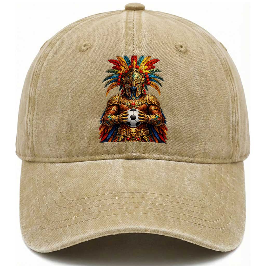 Legendary Tribal Soccer Warrior Washed Cotton Baseball Cap Football Lover