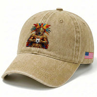 Legendary Tribal Soccer Warrior Washed Cotton Baseball Cap Football Lover